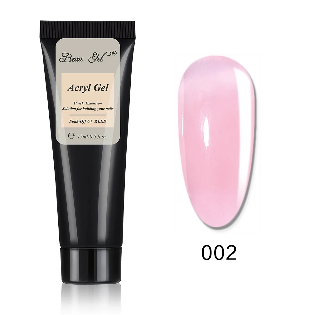002-15ML Beau Gel 30ml Soak off Polygel Acrylic UV Gel Quick Building Finger UV Builder Gel Tips Enhancement Slip Solution Nail Art - Цвет: 002-15ML