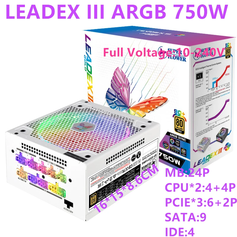 Новый оригинальный блок питания для Super Flower 80plus Gold 2080 RX5700XT бесшумный игр 750 Вт