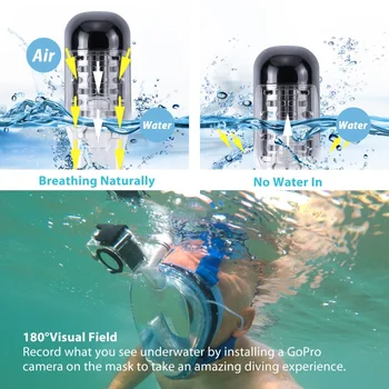 

Full Face Snorkel Mask Panoramic View Anti-Leak Anti-Fog Foldable Diving Mask With Detachable Gopro Mount