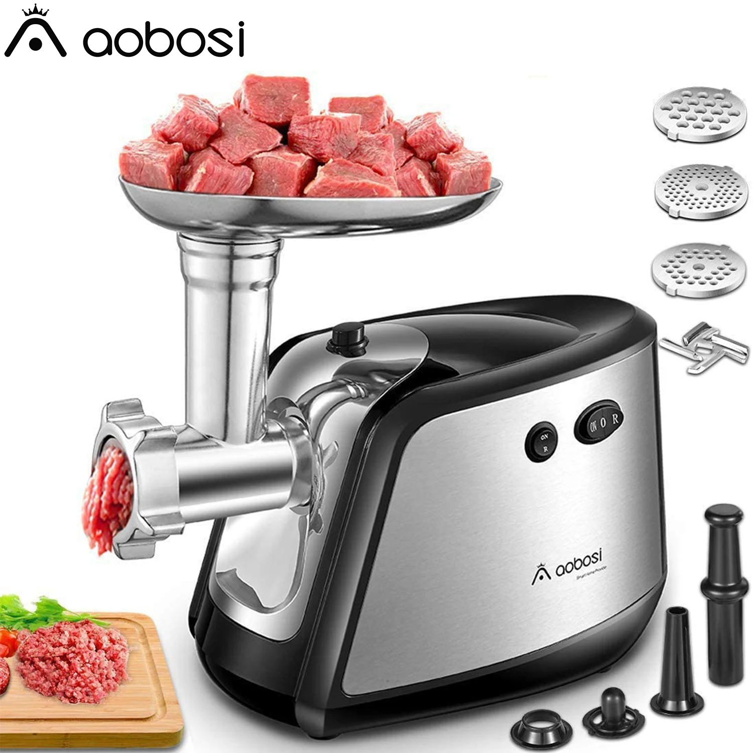 Мощная Электрическая Мясорубка Aobosi 3 в 1 1200 Вт | Бытовая техника