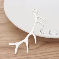 10 Pieces Large Deer Horn Antler Charms Pendants for Jewellery Making 68x33mm 2