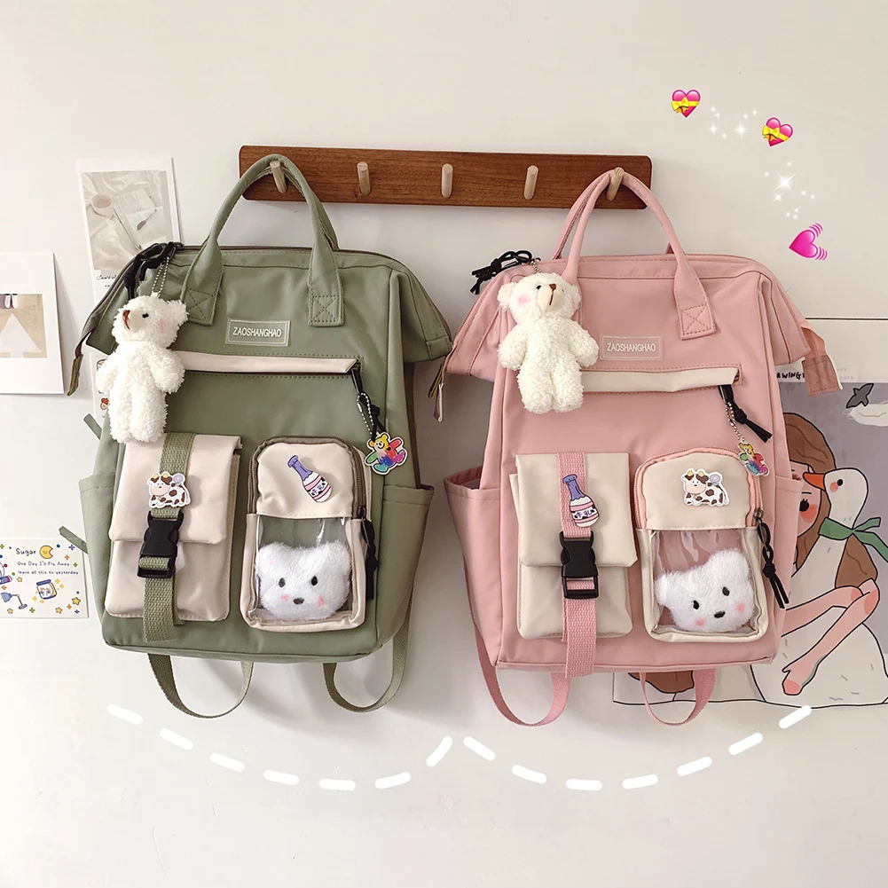 Милый женский рюкзак Kawaii для девочек-подростков дорожная школьная сумка