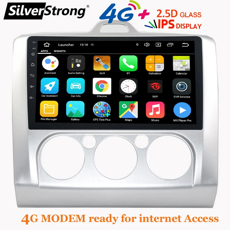 SilverStrong Android10 IPS Автомобильный GPS для FORD Focus 2004 2011 2.5D 4G модем 2din 1024*600 gps навигация