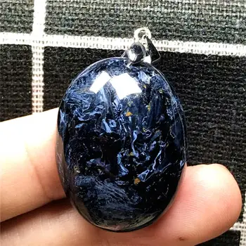 

Top Natural Blue Pietersite Necklace Pendant For Woman Man Crystal 30x23x10mm Beads Silver Namibia Fire Gemstone Jewelry AAAAA