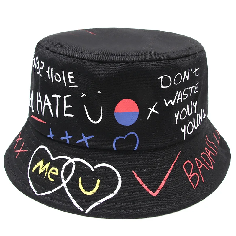 Bucket Hat Fisherman Cap Letter 