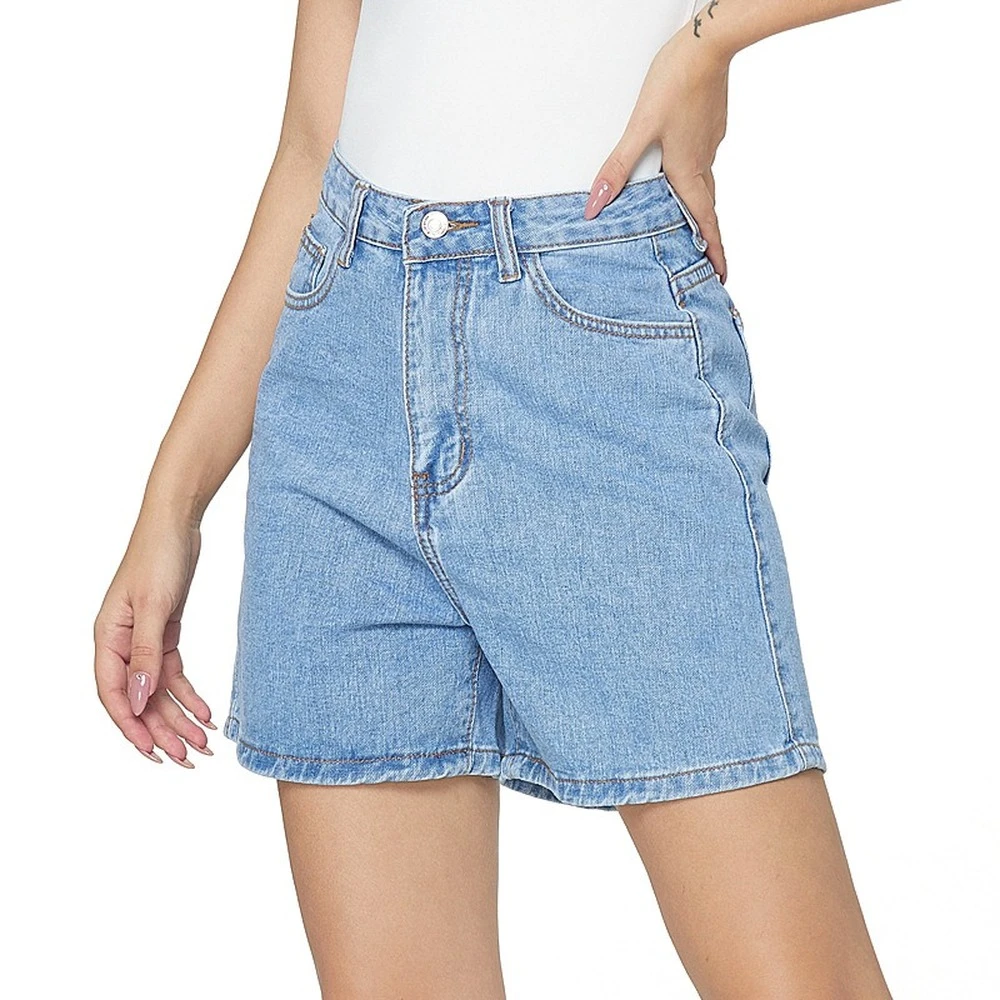 Moderno pantalones vaqueros de talle alto mujeres verano Pantalones cortos con bolsillos Pantalones mujer botón pantalones cortos de Jeans rasgados para damas 2021|Pantalones vaqueros| - AliExpress