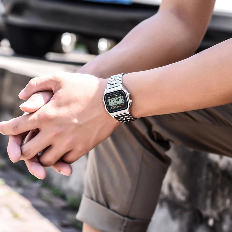 SYNOKE Мужские Цифровые часы бизнес водонепроницаемый светодиодный роскошные квадратные военные наручные часы мужские электронные цифровые часы