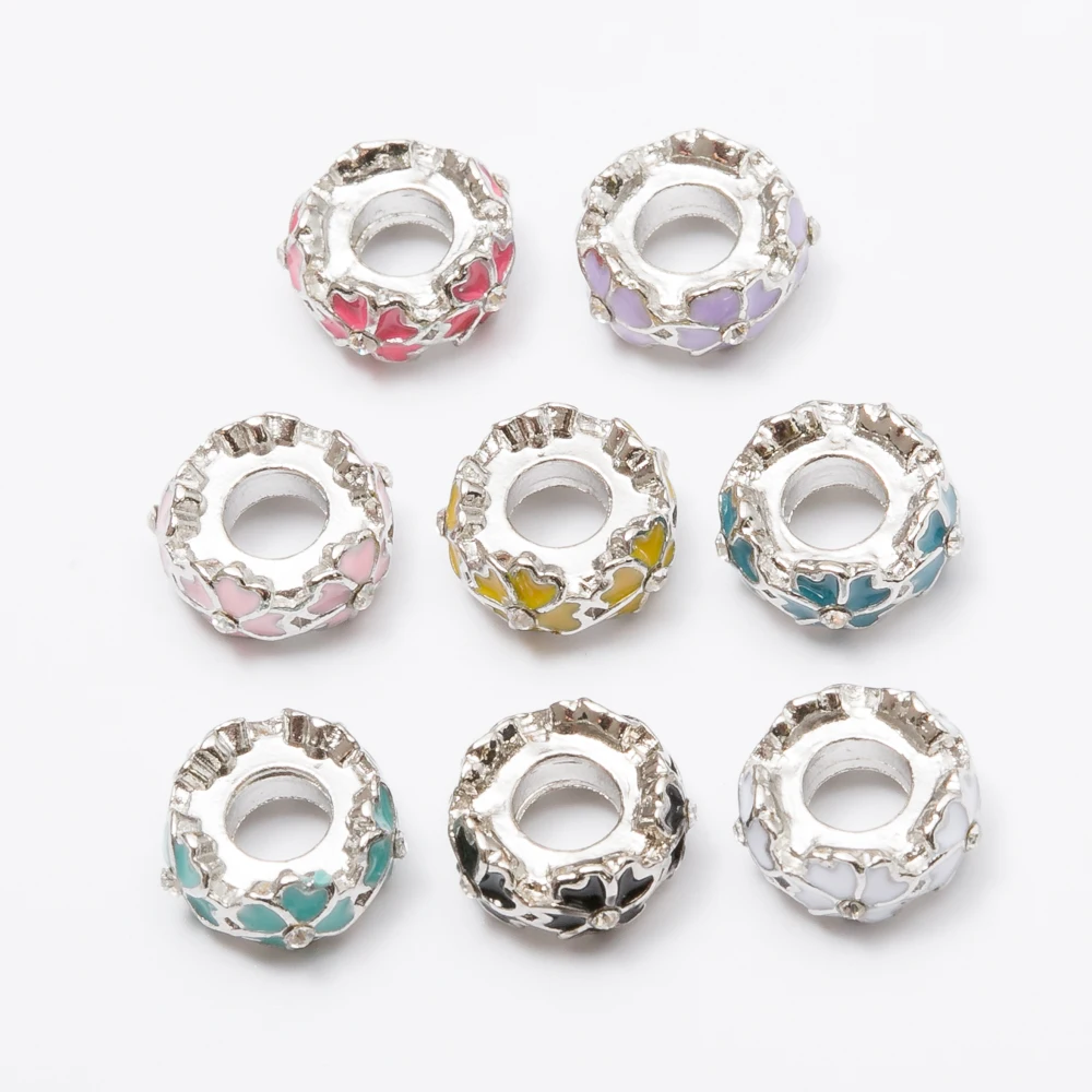 

5Pcs/Lot Silver Plated flower Charms Beads European DIY Beads Fit Pandora Charms Bracelets & Bangle Fashion Jewelry js1009