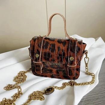 

PU Leather Fashion Women Bags 2020 Summer Crocodile Pattern Handbag Shoulder Messenger Chain Lock Design Small Square Crossbody