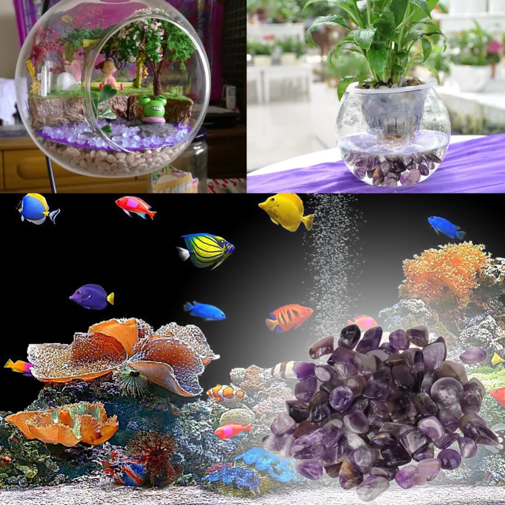 Многоцветный Декор для аквариума камни ваза садовые стеклянные кристаллы драгоценный камень украшение для аквариума аксессуары для животных принадлежности