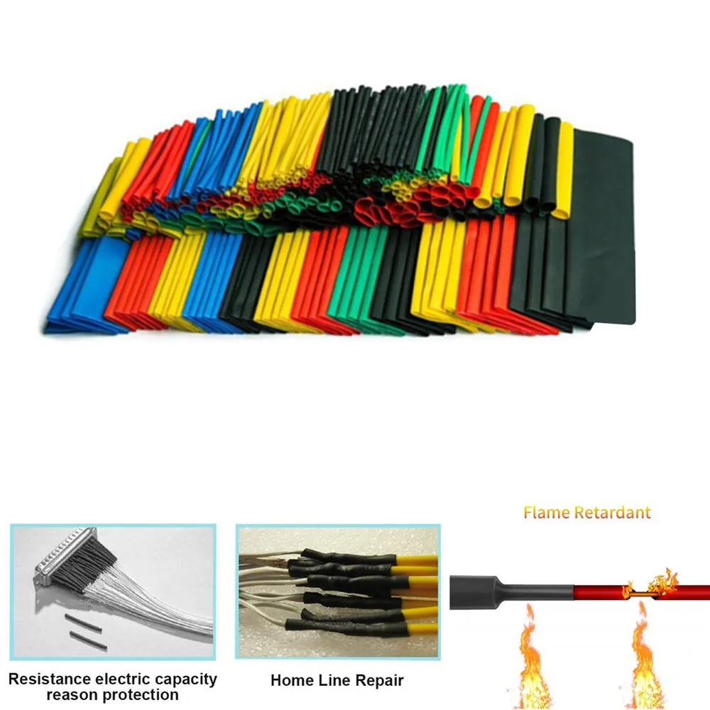 Heat Shrink Tube 164pcs Set Polyolefin Shrinking Assorted Heat Shrink Tube Wire Cable Insulated Sleeving Tubing Set