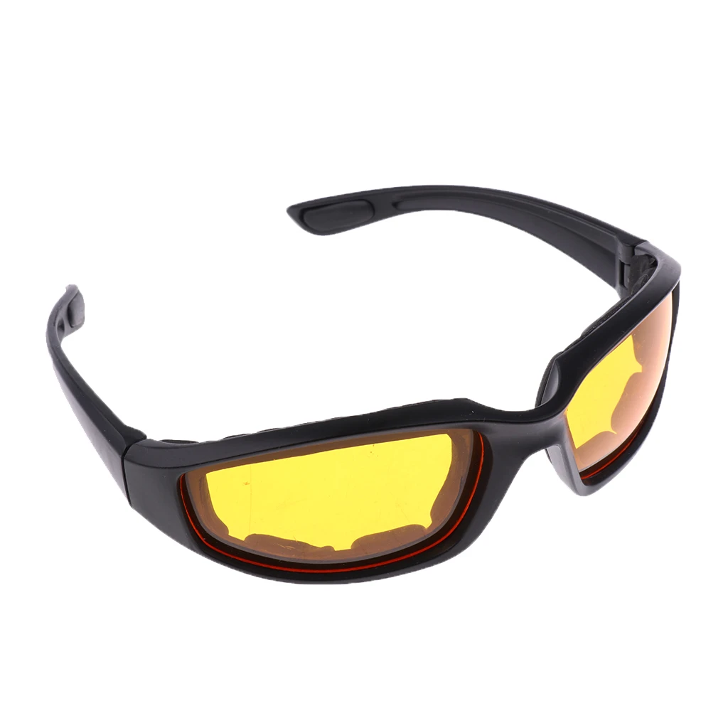 gafas sol acolchadas resistentes viento, lentes para montar en motocicleta, color amarillo|Gafas de motocicleta| - AliExpress