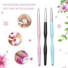 3 шт Nail Art резьба ручки с кисточками комплект мягких волос Красота маникюрного салона, инструменты для макияжа, до поставки