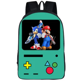 

16 inch Game Mario Bros Sonic the Hedgehog School Bag for Kids Boys Girls Backpack Children School Bag Toddler Schoolbag