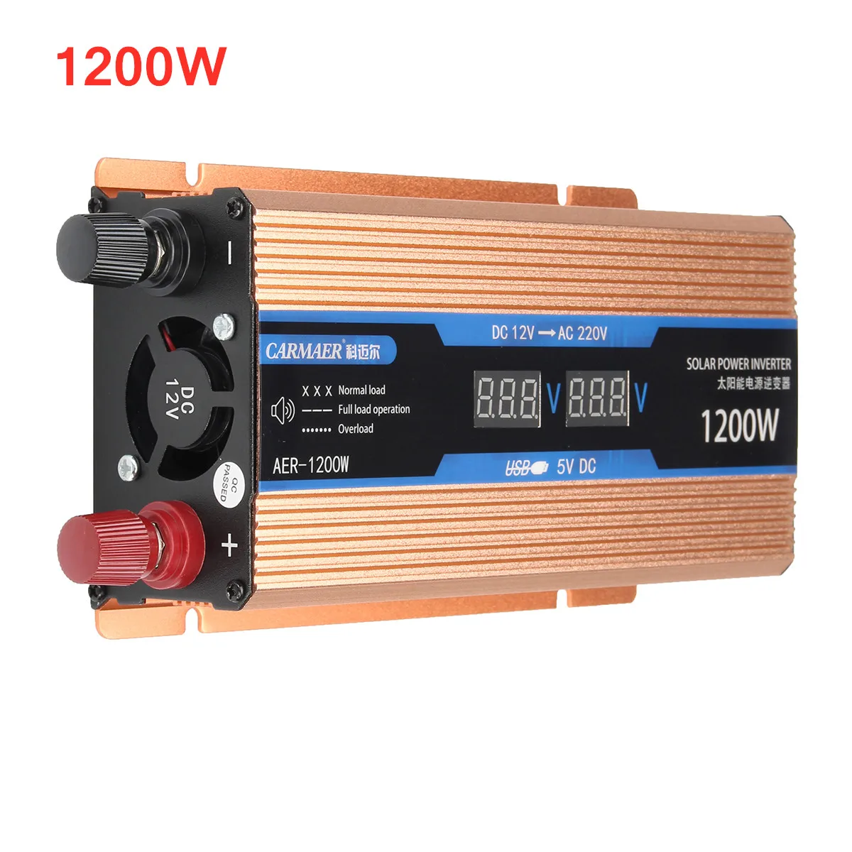 1200W12V Инвертор 500/1200/2200 Вт AC/DC 12 V/AC 220V Напряжение трансформатор Синусоидальная волна Мощность инвертор умная двойная ЖК-дисплей дисплей автомобиля Мощность - Цвет: 1200W12V