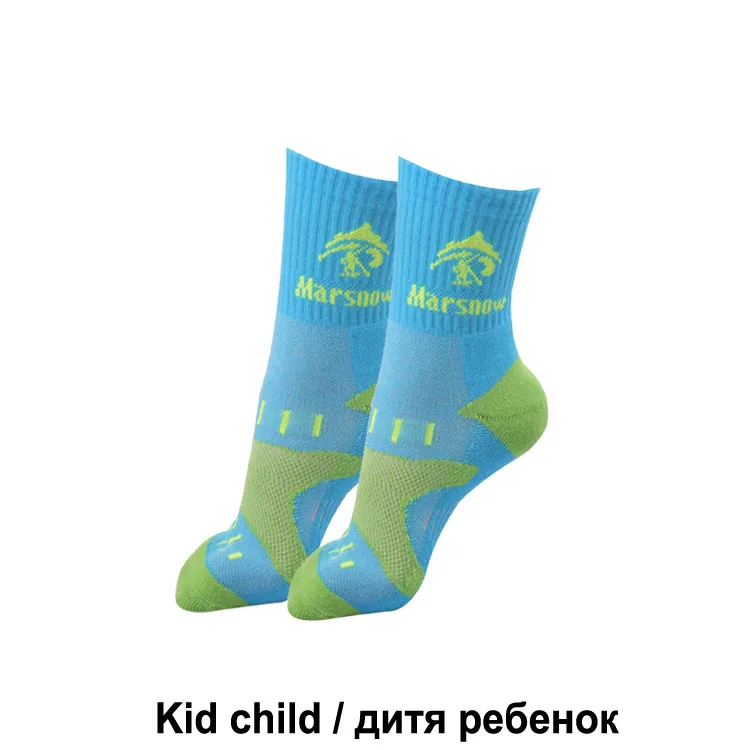 Теплые лыжные носки для мужчин и женщин, Детские Утепленные ботинки с подогревом, зимние носки для сноубординга при экстремальных температурах - Цвет: Kid Blue