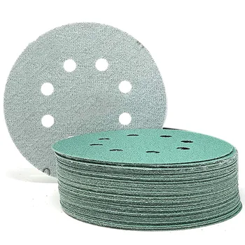

5 inch 8 Hole 80 Grit Hook Loop Sanding Discs Orbital Sander Paper, for Car Paint Wood or Metal Grinding- 50 Pack