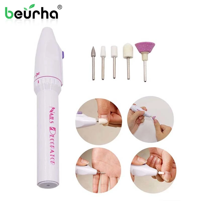 

5 in 1 Nail Files Electric Manicure Drill Machine Kit Salon Shaper Polisher Set Nail Pedicure Machine Pedicure File Nail Tools