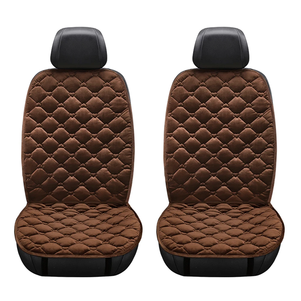 12V Heated Car Seat Covers Cushion Universal Seat Heater for Winter Heating Thermal Seatpad Auto Accessories Single/ Double - Название цвета: 2pcs Brown