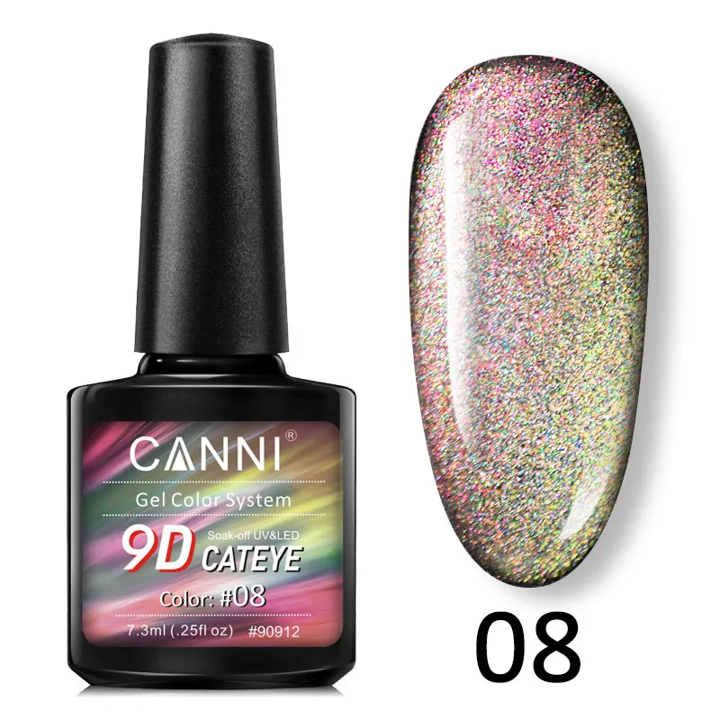 08 CANNI 9D Galaxy кошачий глаз Магнитный Гель-лак 7,3 мл 3D дизайн ногтей маникюр замачиваемый эмаль УФ-гель для ногтей лак - Цвет: 08