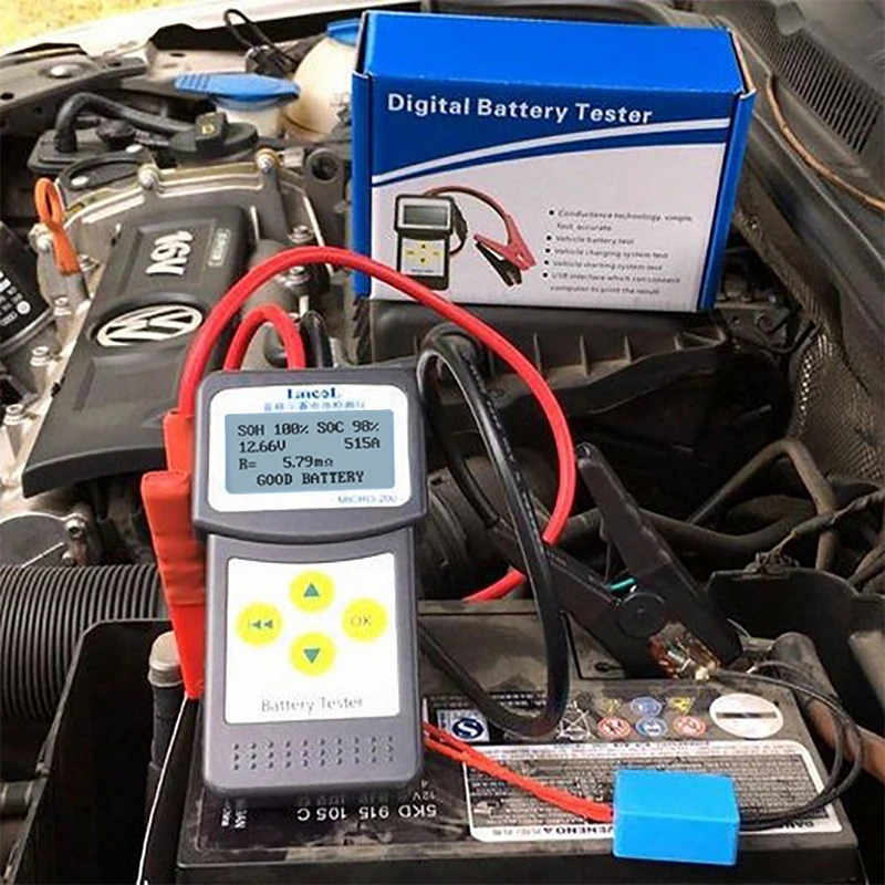 Multi-language version MICRO-200 Automotivo Battery Digital CCA Battery Analyzer Vehicle Car Battery Tester 12V Diagnostic Tool