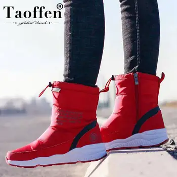 

Taoffen Ankle Boots For Women Winter Warm Thick Plush Fur Snow Boots Non-Slip Waterproof Outdoor Women Footwear Size 36-40