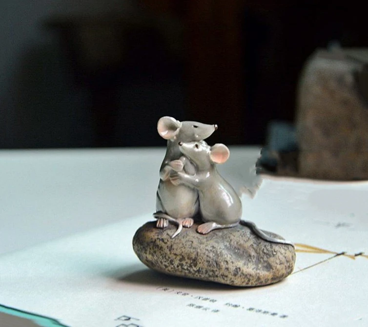 Mini Cute Resin Craft Mouse Mice Rat Cartoon Fairy Garden Miniatures Terrarium Decoration Tabletop Decoration Woondecoratie Casa