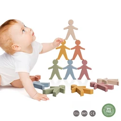 1 Set Bébé Dentition En Silicone de qualité Alimentaire Montessori Poupée Jouet de Blocs de Construction BRICOLAGE Créatif Empiler Équilibre Jouet Éducatif Pour Enfant 