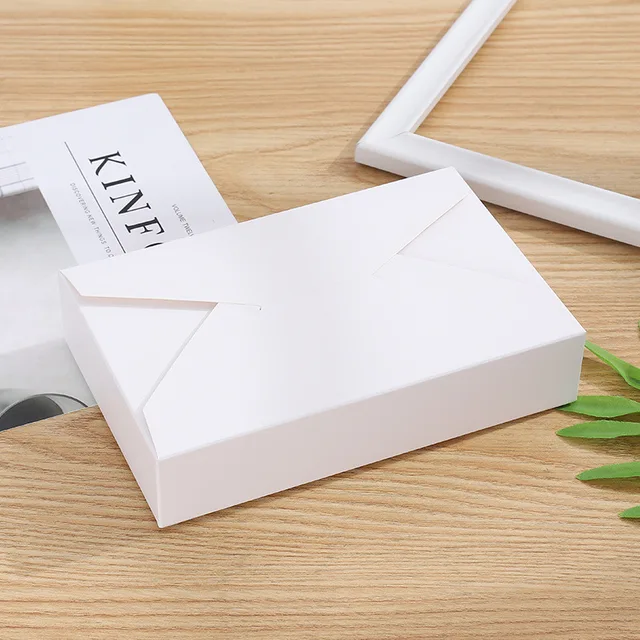 5/10pcs Kraft Paper Gift Box Red/White Candy Chocolate Packing Boxes DIY Handmade Cake Case Wedding Christmas Party Gift Package White