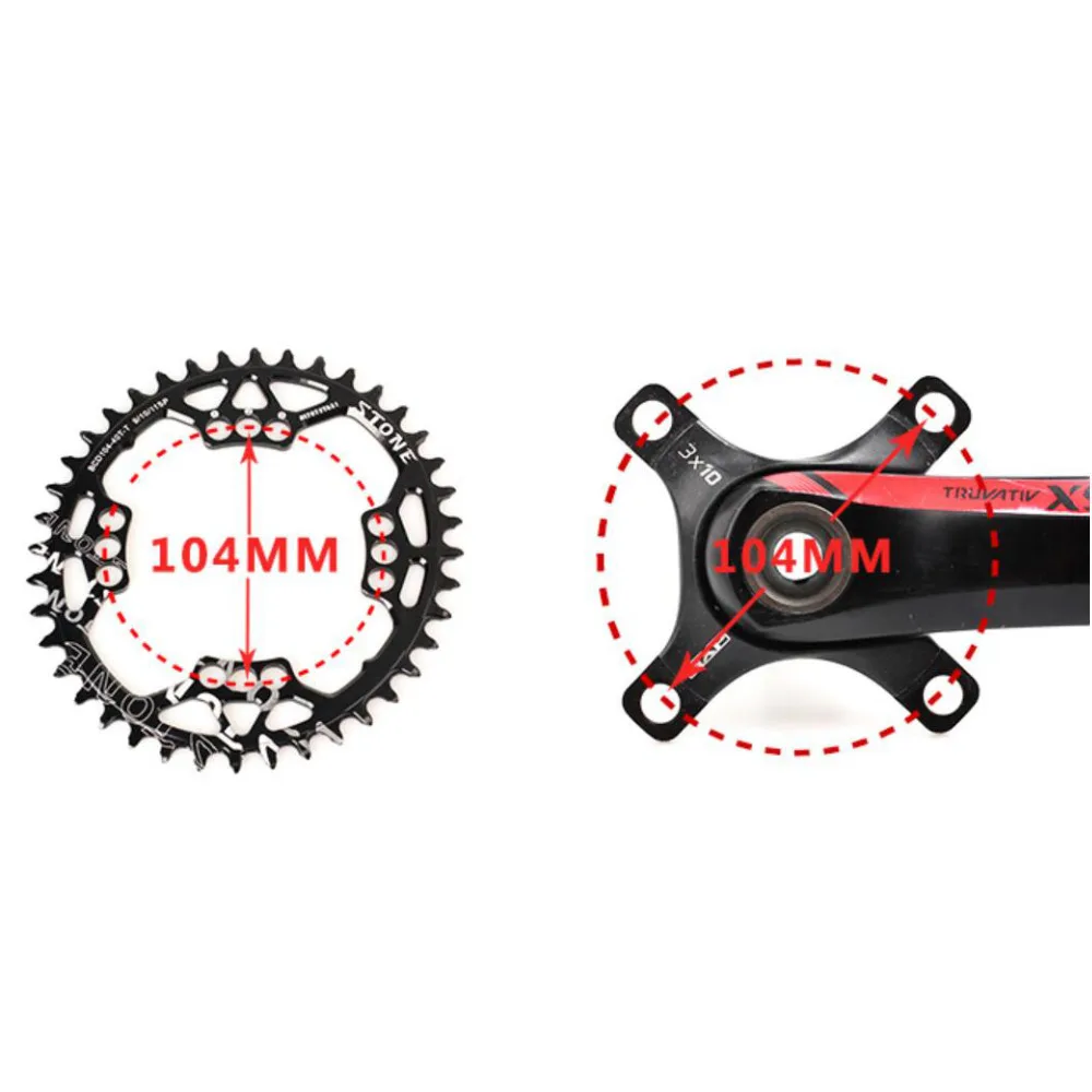 Камень Овальный одиночное кольцо BCD 104 мм Узкие Широкие зубы MTB велосипед цепи кольцо болты для M780 M785 XO X9 X7 запчасти для велосипеда