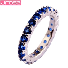 JROSE популярные зеленые и синие кварцевые серебряные кольца Размер 6 7 8 9 10 11 12 13 Коктейльные Вечерние женские парные кольца подарок