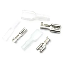 100Pcs 50Sets Vrouwelijke Spade Connector 2.8 /4.8 /6.3 Crimp Terminal Met Isolerende Mouwen Voor Terminals 22-16AWG