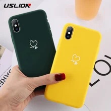 USLION чехол для телефона для iPhone 11 Pro Max X XS XR Xs Max карамельный цвет Любовь Сердце Мягкий силиконовый чехол для iPhone 6 S 7 8 Plus 5 s SE