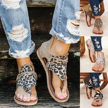 Sandalias de mujer de talla grande de verano para mujer, sandalias casuales de leopardo Vintage Roma Posh, cómodas sandalias de playa con cremallera, zapatos suaves