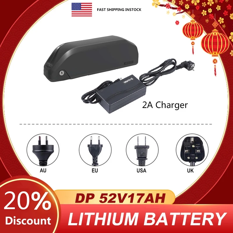 Комплект с мотором 2000 Вт аккумулятор для электрического велосипеда 52 в 17 А · ч