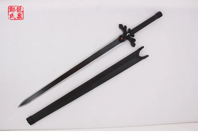 Углеродистая сталь Балде японская катана настоящая для SAO Sword Art Online Krito's Elucidator Sword кожаная оболочка без острых реквизит для косплея