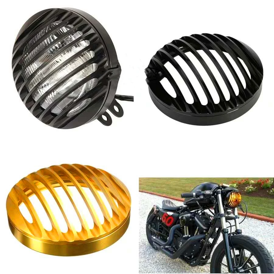 

Motorcycle Scalloped Electroplate LED Grilling Front Head Light for Harley for Universal modification