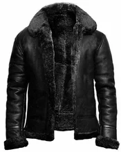 

FAKUNTN Warm Thick newMens Jacket Winter Fleece Leather Jacket Fashion Turn-down Collar Motorcycle Leather Jacket Woolen Thick