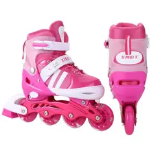 PU Flashing 4 Wheel Inline Skate Children Roller Skates Outdoor Roller Tracer Adjustable Inline Skates Patines Scooters