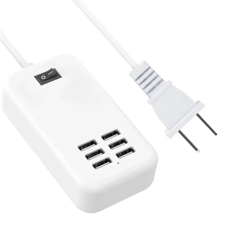 Usb-хаб, 6 портов, сплиттер, адаптер, настольный, настенный, ЕС, США, Великобритания, вилка, удлинитель, розетка, адаптер питания переменного тока с переключателем