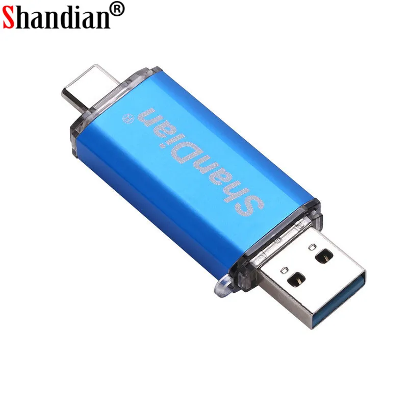 SHANDIAN USB 3 0 Type C OTG флеш накопитель Usb Флешка для мобильных телефонов/ПК 64 ГБ 32 16