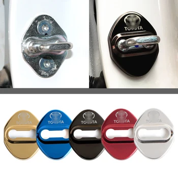 

4Pcs car door lock cover protect buckle cover latch rust stop For Toyotas Corolla Yaris Rav4 Avensis Auris Camry C-hr 86 Prius