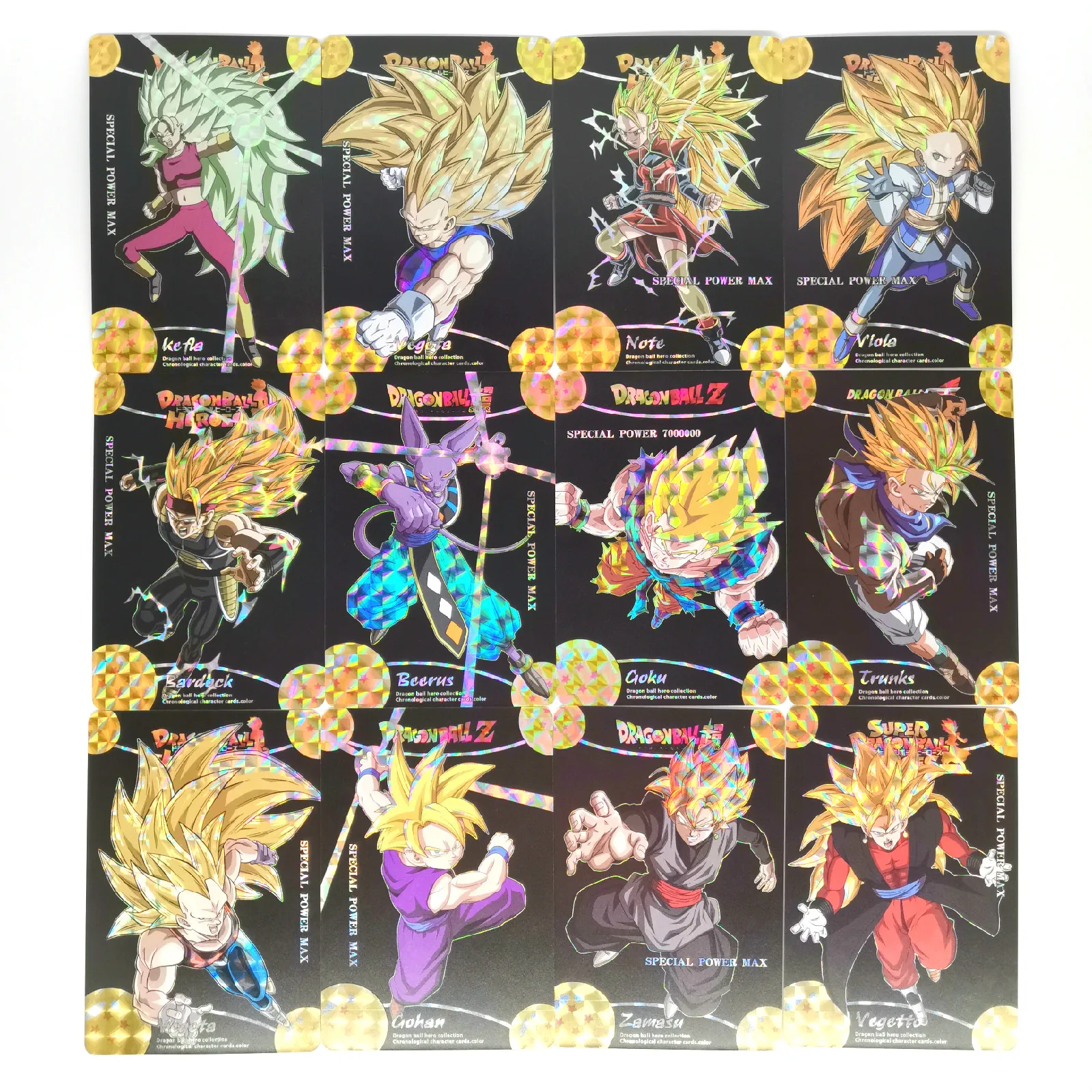 52 шт./компл. супер Dragon Ball Z черный уход за кожей лица Super Saiyan 3 битва героев карт ультра инстинкт персонажи Гоку, Веджета, игровая коллекция карт