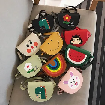 

KAMIDA Children Small Messenger Bag PU Mini Cute Girl Kids Shoulder Handbag Crossbody Mini Purse baby Cartoon Shoulder bag