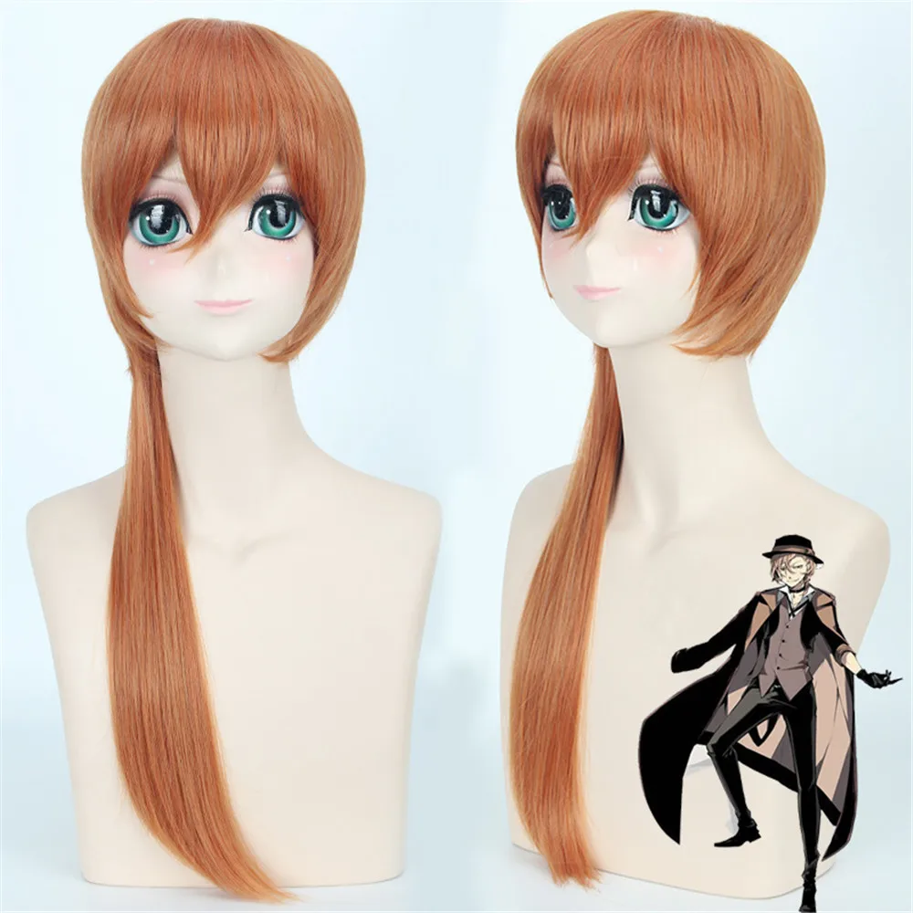 

Anime Bungo Stray Dogs Chuya Nakahara Chuuya Brown Orange Heat Resistant Cosplay Wig