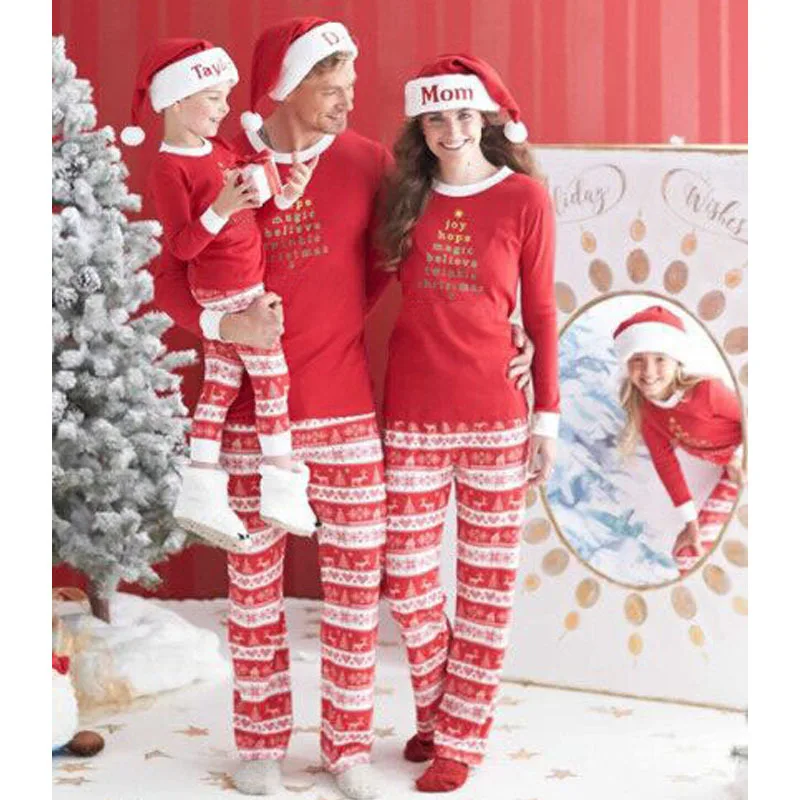 New Family Matching Clothes Cotton Family Christmas Pajamas Family Look Suits Lovely Infant Clothing 2Pcs Christmas Outfits Hot