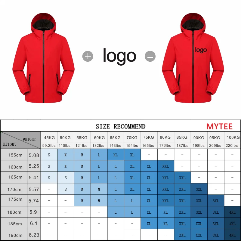MYTEE Thin Jacket Casual Windbreaker Jacket Logo Custom Company Brand Logo Outdoor Hooded Waterproof Autumn Jacket