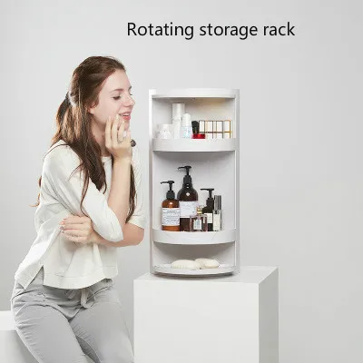 

360-degree Rotating Makeup Organizer Box Holder Jewelry Organizers Case Groceries Cosmetic Storage Rack Bathroom Holders