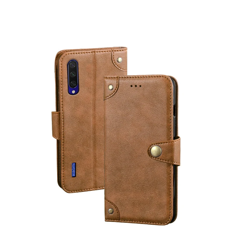 Для Xiaomi mi 9 lite чехол-книжка xio mi 9 lite чехол-накладка из искусственной кожи противоударный силиконовый чехол-накладка роскошный чехол s - Цвет: brown