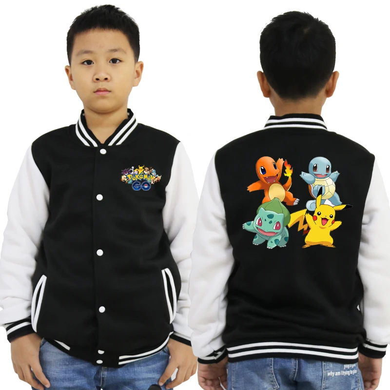 baseball jacket 3 Новинка; бейсбольная куртка с покемонами; толстовки для малышей; повседневная детская верхняя одежда с рисунком Пикачу; весенне-осенняя одежда для мальчиков и девочек - Цвет: baseball jacket 3